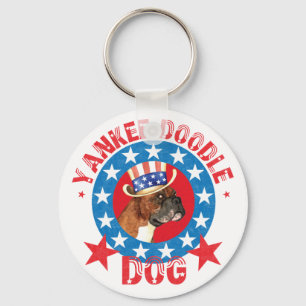Patriotic Boxer Key Ring