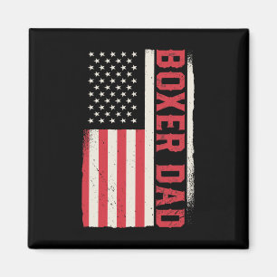 Patriotic Boxing Coach Boxer Dad American Flag Magnet