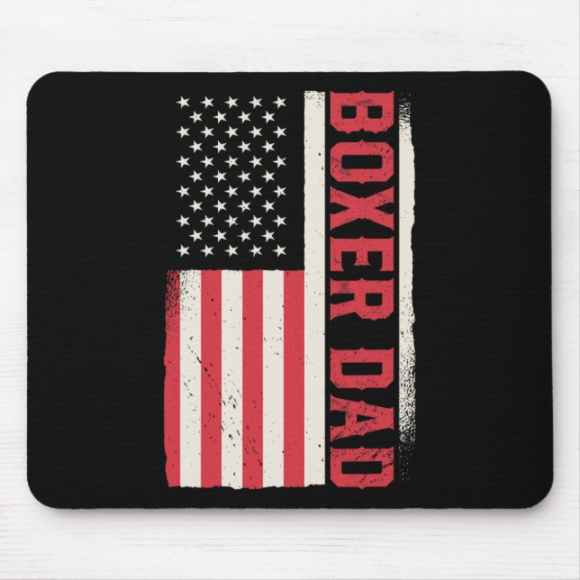 Patriotic Boxing Coach Boxer Dad American Flag  Mouse Pad (Front)