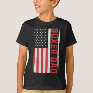 Patriotic Boxing Coach Boxer Dad American Flag T-Shirt