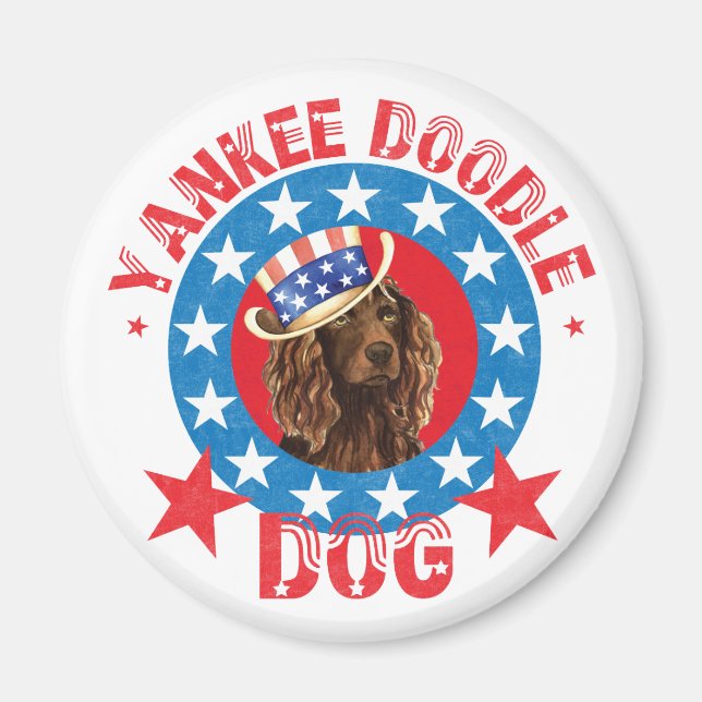 Patriotic Boykin Spaniel Magnet (Front)
