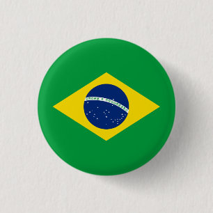Patriotic Brazil Flag 3 Cm Round Badge
