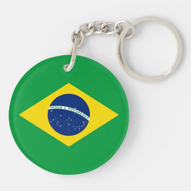 Patriotic Brazil Flag Key Ring (Back)