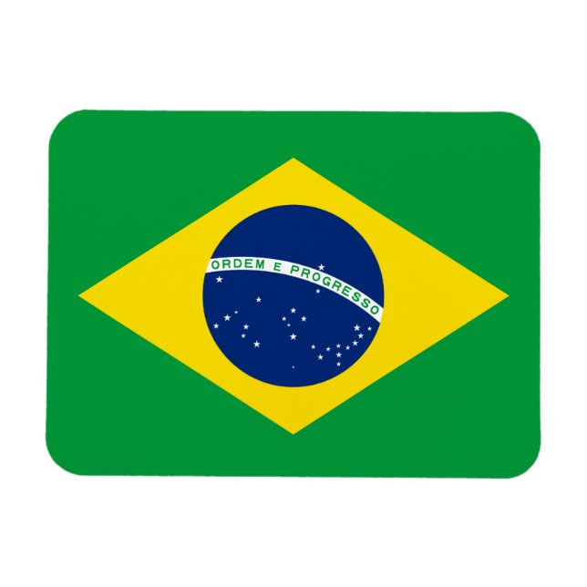 Patriotic Brazil Flag Magnet (Horizontal)