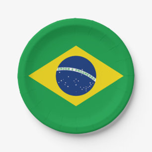 Patriotic Brazil Flag Paper Plate
