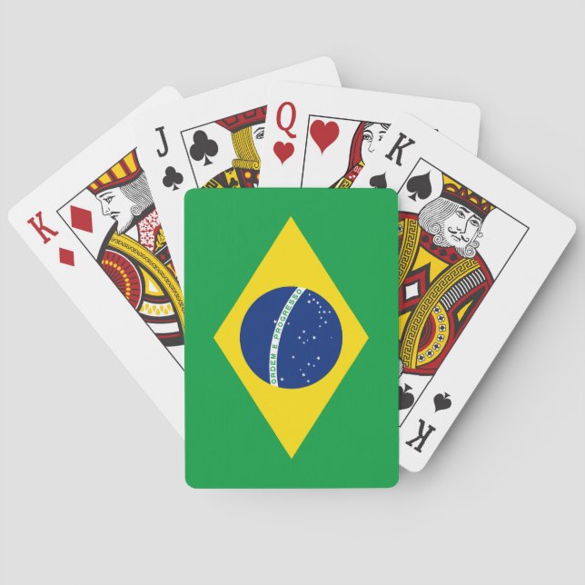 Patriotic Brazil Flag Playing Cards (Back)