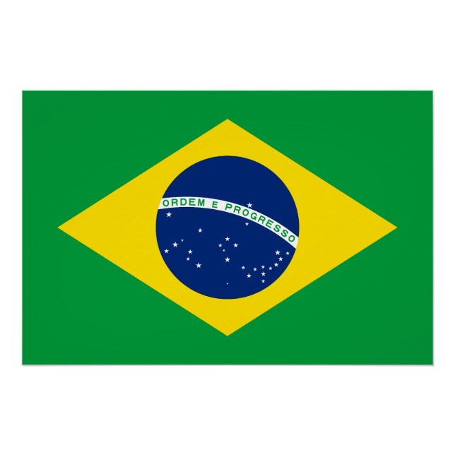 Patriotic Brazil Flag Poster (Front)