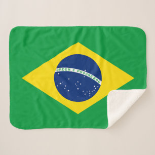 Patriotic Brazil Flag Sherpa Blanket
