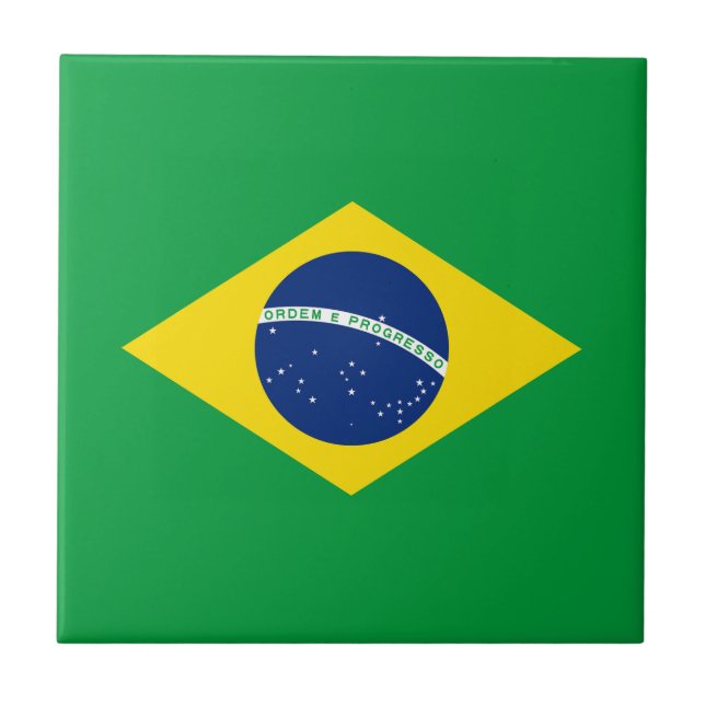 Patriotic Brazil Flag Tile (Front)