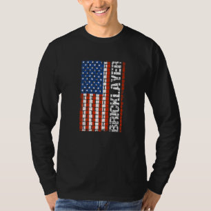 Patriotic Bricklayer Flag Us Citizen Construction T-Shirt