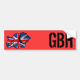 Patriotic British Bulldog Bumper Sticker