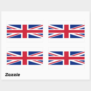 Patriotic British Union Jack Flag Rectangular Stic Sticker