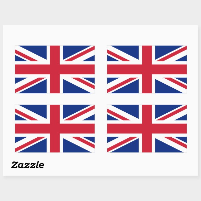 Patriotic British Union Jack Flag  Rectangular Sticker (Sheet)