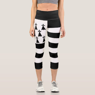 Patriotic Brittany Flag Capri Leggings