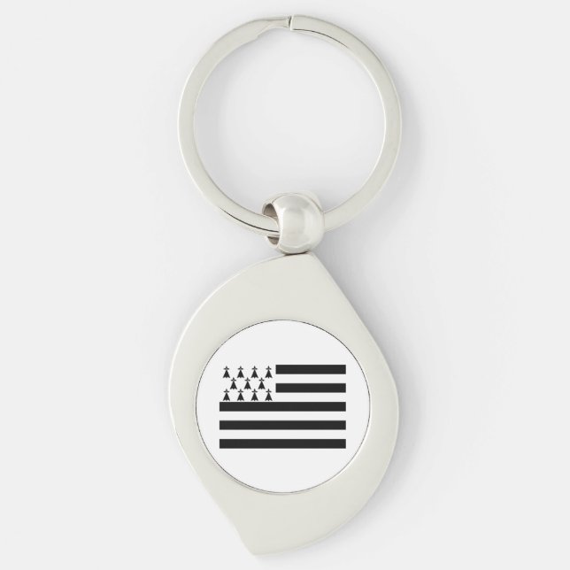Patriotic Brittany Flag Key Ring (Front)