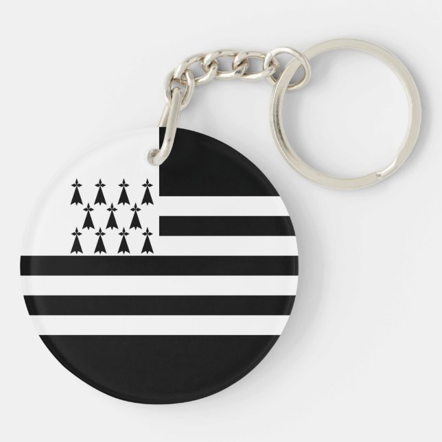 Patriotic Brittany Flag Keychain (Back)