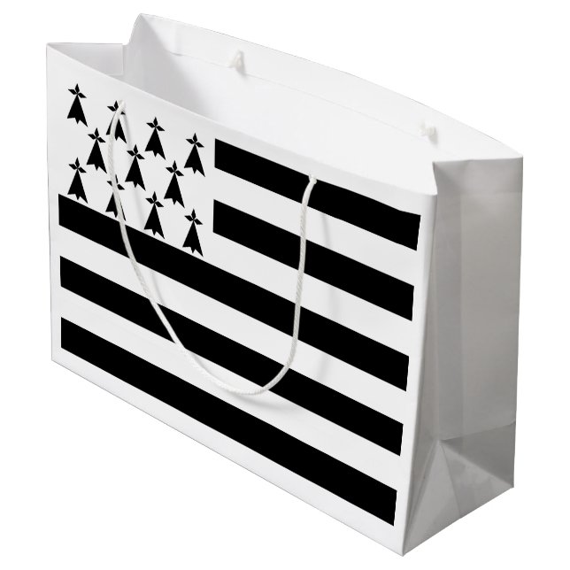 Patriotic Brittany Flag Large Gift Bag (Back Angled)