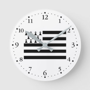 Patriotic Brittany Flag Round Clock