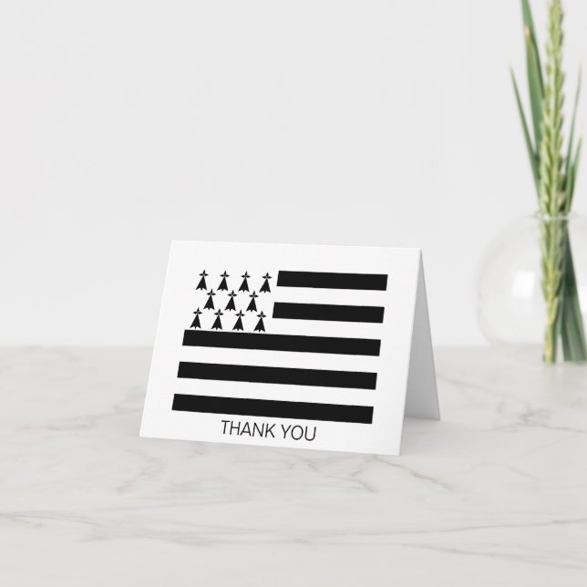 Patriotic Brittany Flag Thank You Card (Front)