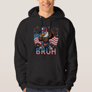 Patriotic Bruh Eagle Dance Design Hoodie