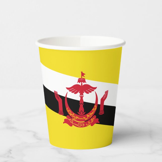 Patriotic Brunei Flag Paper Cups (Left)
