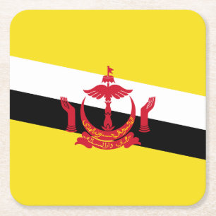 Patriotic Brunei Flag Square Paper Coaster