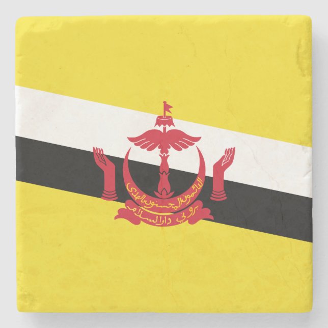 Patriotic Brunei Flag Stone Coaster (Front)