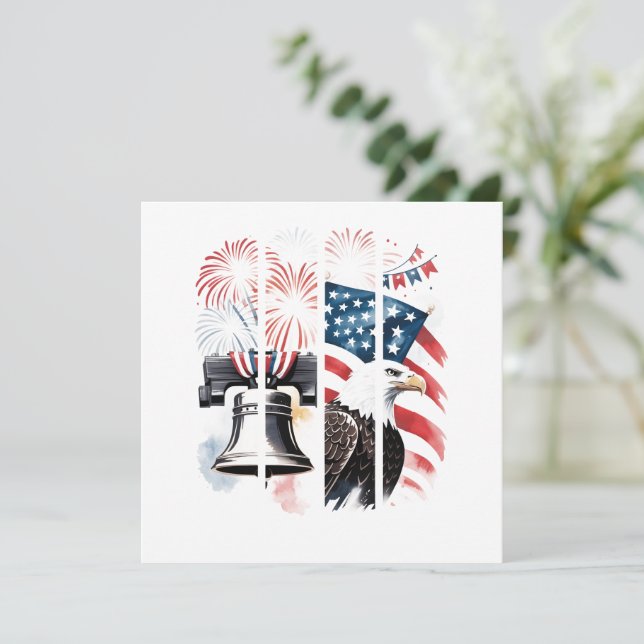 Patriotic Brushstroke – Fireworks, Flag, Eagle (Standing Front)