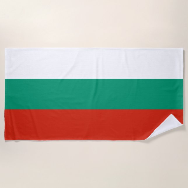 Patriotic Bulgarian Flag Beach Towel (Front)