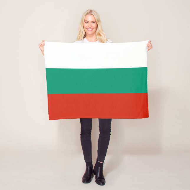 Patriotic Bulgarian Flag Fleece Blanket (In Situ)