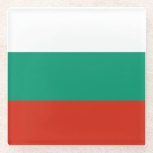 Patriotic Bulgarian Flag Glass Coaster