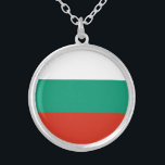 Patriotic Bulgarian Flag Silver Plated Necklace<br><div class="desc">The national flag of Bulgaria.</div>