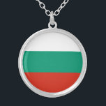 Patriotic Bulgarian Flag Silver Plated Necklace<br><div class="desc">The national flag of Bulgaria.</div>