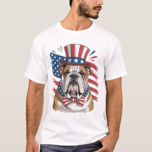 Patriotic Bull Dog T-Shirt