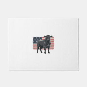 Patriotic Bull Flag Vintage Engraving Graphic_1 Doormat