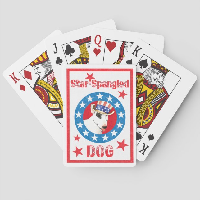 Patriotic Bull Terrier Playing Cards (Back)