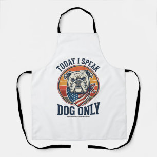 Patriotic Bulldog Shirt Vintage Engraving Dog Love Apron