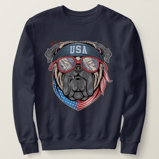 Patriotic Bulldog Sweatshirt (Design Front)