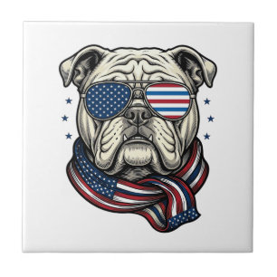 Patriotic Bulldog Vintage Engraving Shirt Design_1 Tile