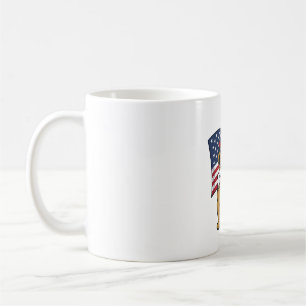 Patriotic Bulldog With Flag Vector Design_1 Coffee Mug