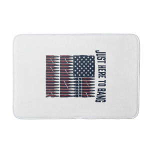 Patriotic Bullet Flag Funny Vintage Graphic T-Shir Bath Mat