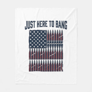 Patriotic Bullet Flag Funny Vintage Graphic T-Shir Fleece Blanket