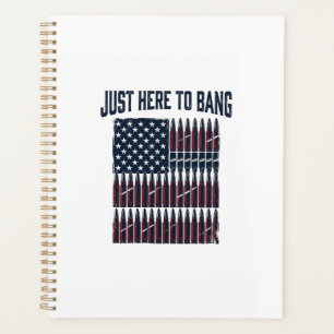 Patriotic Bullet Flag Funny Vintage Graphic T-Shir Planner