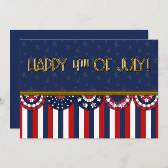 Patriotic Bunting Flags Happy 4th of July (Front/Back)