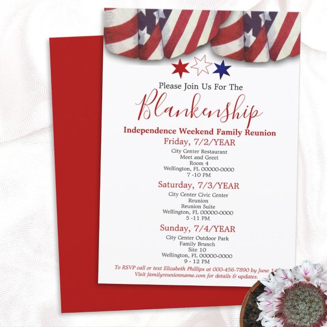Patriotic Bunting Stars Family Reunion Template (Creator Uploaded)