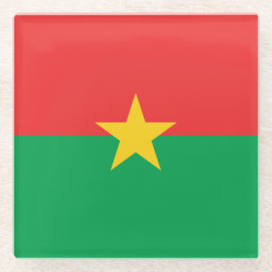 Patriotic Burkina Faso Flag Glass Coaster
