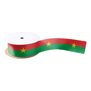 Patriotic Burkina Faso Flag Satin Ribbon