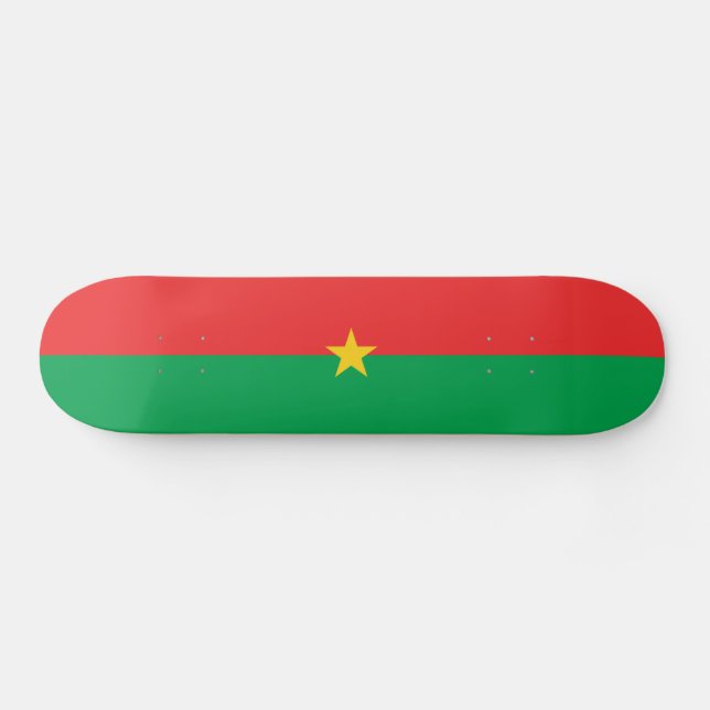 Patriotic Burkina Faso Flag Skateboard (Horz)