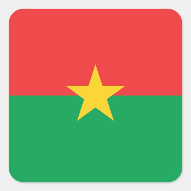 Patriotic Burkina Faso Flag Square Sticker (Front)