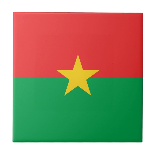 Patriotic Burkina Faso Flag Tile (Front)